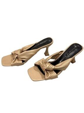 Articles of Society Milano Gold Vegan Leather Square Toe Strappy Sandals 9